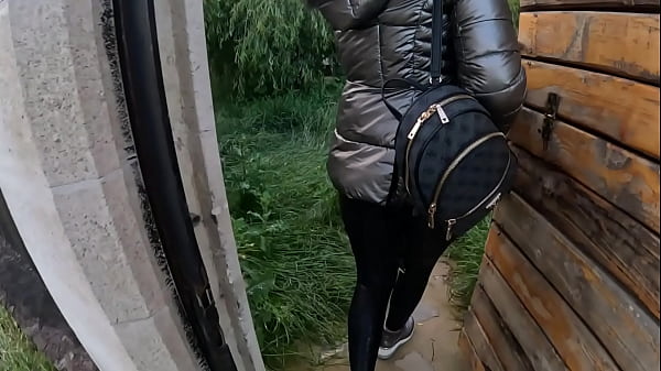 A lot of cum on my shiny down-jacket from the gardener 270- preview