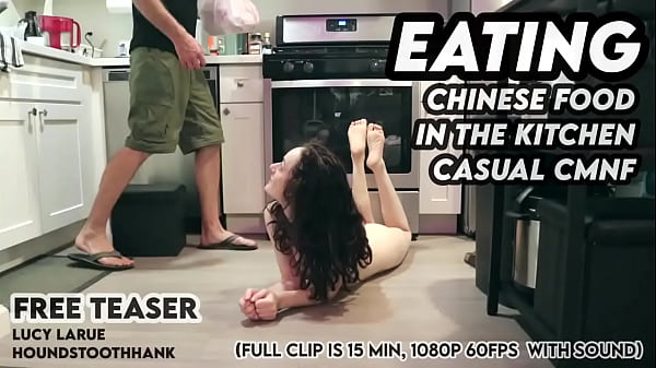 Eating Chinese Food in the Kitchen Casual CMNF