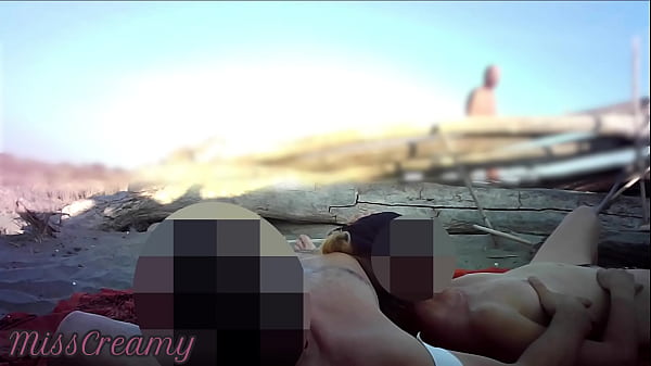 French Teacher Handjob Amateur on Nude Beach public to stranger with Cumshot – MissCreamy