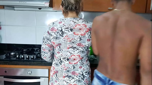 Horny stepmother lets her stepson suck her pussy