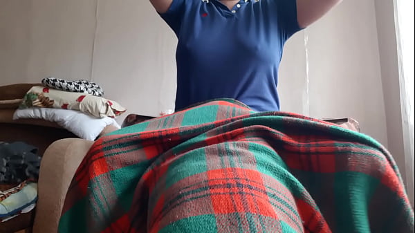 My shy stepsister licks my pussy under the blanket