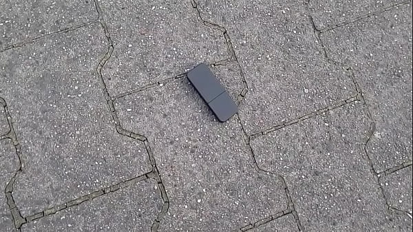 OMG Hot Blonde Loses Remote Control From Anal Plug In Front Of Supermarket