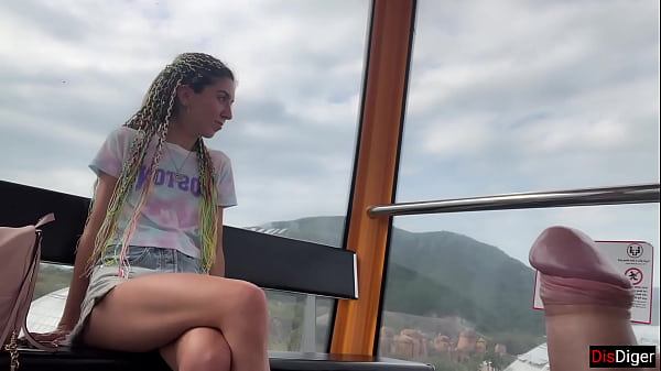 Public Dick Flashing on the Ferris wheel – Stranger Girl Help me Cum in her Mouth