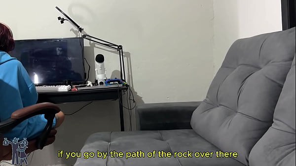 Risky handjob, will she notice? (English subtitles)