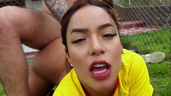 sexy latina fucks her trainer on the soccer field – anissamiller