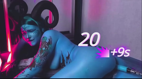 Tattooed Blue Slut With Huge Tits Gets Fucked Hard by Machine