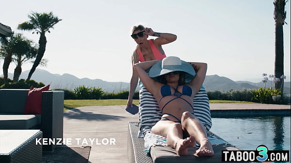 Tricky lesbian Kenzie lures her latina MILF neighbor Desiree Dulce into sex