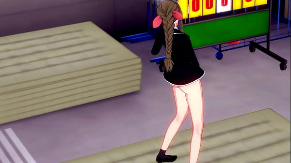 Aerith masturbating herself in the gym storage