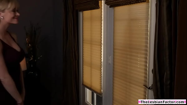 Big tits lesbian milf fucks blonde teen desperate for cash