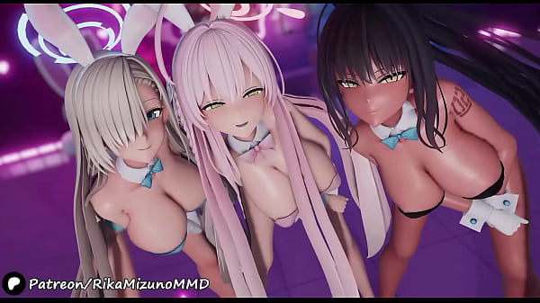 Boob Sexy Dance  – Asuna, Hanako, Karine | MMD R-18 Blue Archive