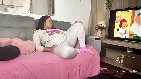 Chubby Girl Farting in Pajamas While Watching TV Voyeur