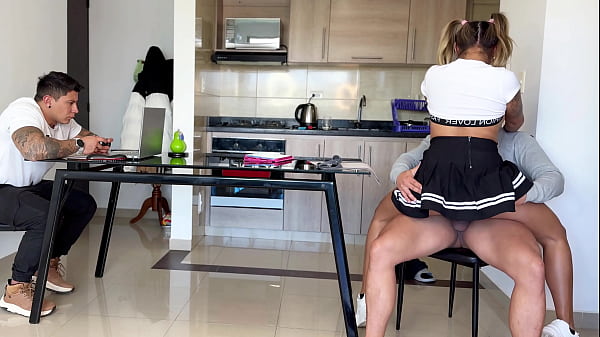 Cuckold gamer! His roommate fucks his girlfriend while he plays video games