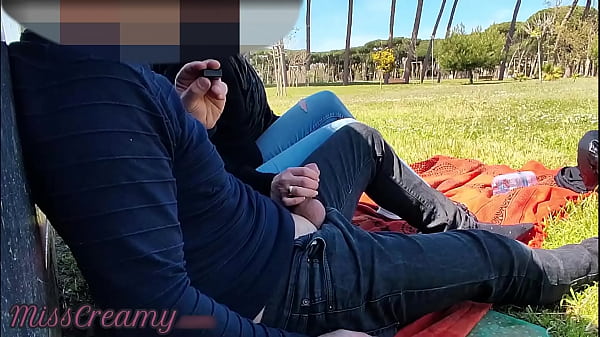 French Teacher Handjob Amateur on public park to student with Cumshot – MissCreamy
