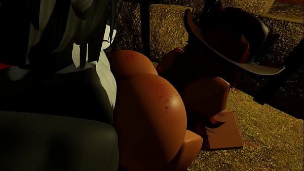 Hot cowgirl gets fucked while she tries to milk her big dicked wolf