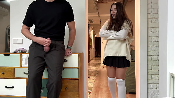 I Caught Stepbrother Jerking Off! – Stepbrother Cum On My Uniform And I Can’t Go To Study So Fuck Me More…