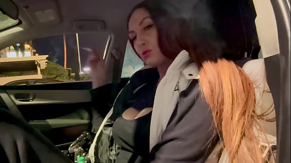 Italian Big Tits Milf Artemisia Love Smoking Outdoor flashing her juicy boobs long hair fetish