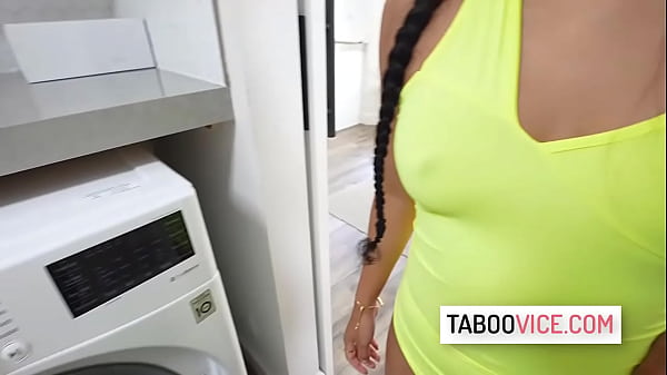 Latina teen seduce and fuck with stepdad in laundry room – Binky Beaz