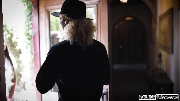 Lesbian couple make a disapproving priest lick their pussies