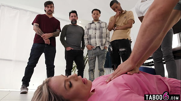 MILF nurse in an extreme double pussy fuck gangbang at work