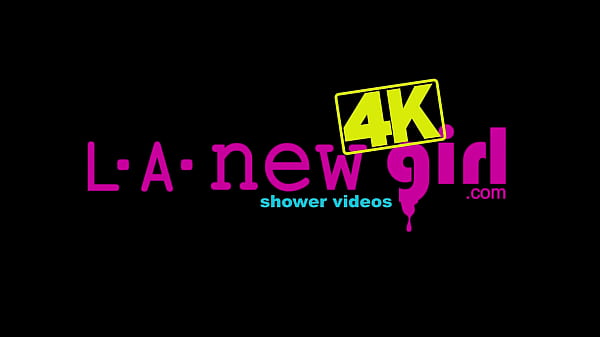 Radiant blonde beauty took a shower