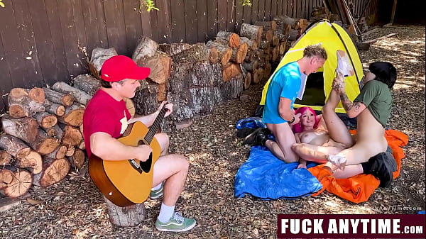 Three Boys Freeusing the Hot Chick During Their Camping – Fuckanytime
