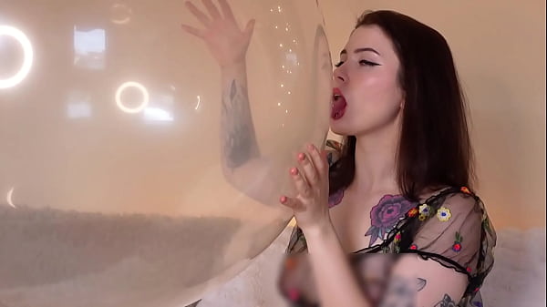 Transparent balloon kissing