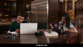 Big titty fuckdoll Hailey Rose is saving his ass with her knowledge