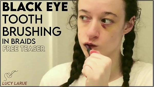 Black Eye Tooth Brushing in Braids