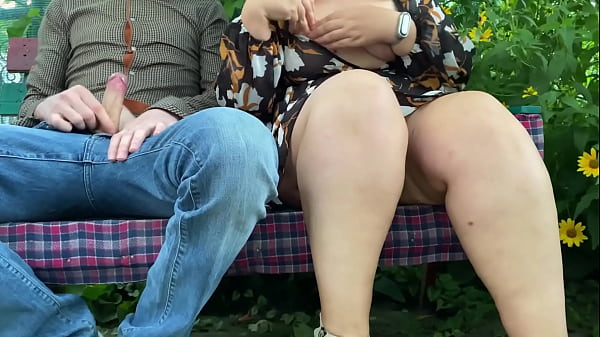 Caring mother-in-law jerks off my cock and shows her natural tits