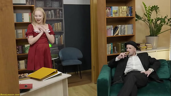 nympho curvy secretary dp fucked by her boss