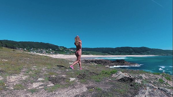 Russian Girl Sasha Bikeyeva – Spain Galicia beach Doninos. Perfect body naked nudist girl teasing and dancing on the coast of the Atlantic Ocean