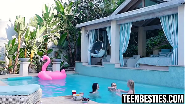 When these three go to the pool, they know that some lesbian sex will be involved at the end of it.