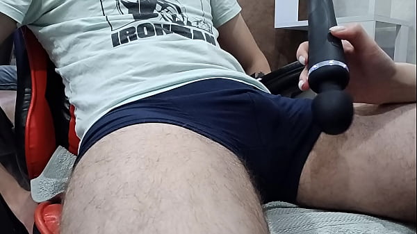 Step sister aroused step brother with her vibrator and drained his balls